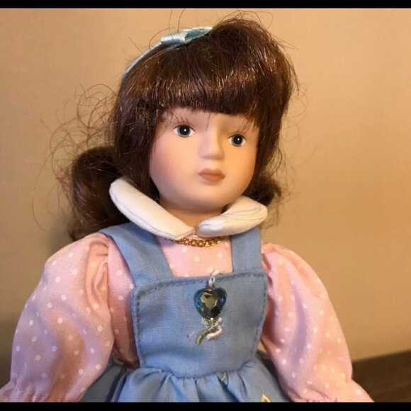 Russ Porcelain Doll Of The Month March Birthstone - Picture 3 of 5